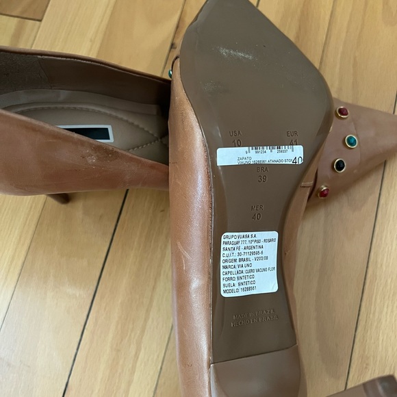 Brazilian brand Via Uno stiletto heels. Buttery Leather uppers. - Picture 5 of 6